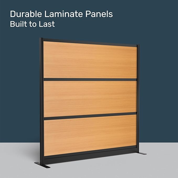 Stand Up Desk Store Beechwood Aesthetic Modular Walls | 70" W x 70" H Modular - Image 4