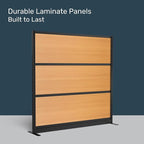 Stand Up Desk Store Beechwood Aesthetic Modular Walls | 70" W x 70" H Modular - Image 4