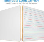 Nicpro Dry Erase Lap Board 9 x 12 inches 2 Pack Ruled Kid Double Sided Blank & - Image 3