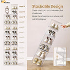 Amllas 12 Pack Clear Shoe Boxes Stackable, Shoe Storage Boxes - Image 4