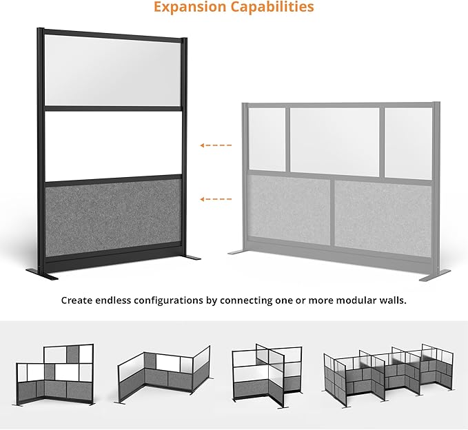 Stand Up Desk Store Workflow Wide Modular Wall | 53'' x 70'' Wall | Expandable - Image 3