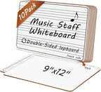 10 Pack Double Sided Music Staff Whiteboard -9''x12'' Keyboard Whiteboard by Ayliwee