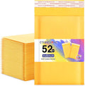 Ctarsthome 52Pack Yellow 4x8inch Kraft Bubble Mailers Small Business Mailing by Ctarsthome