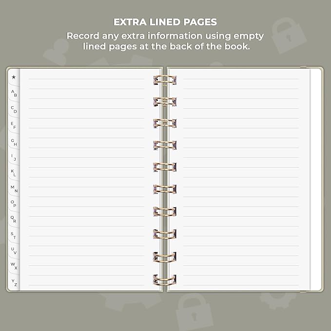 Clever Fox Password Book Spiral – Mini Internet Address & Password Organizer - Image 6