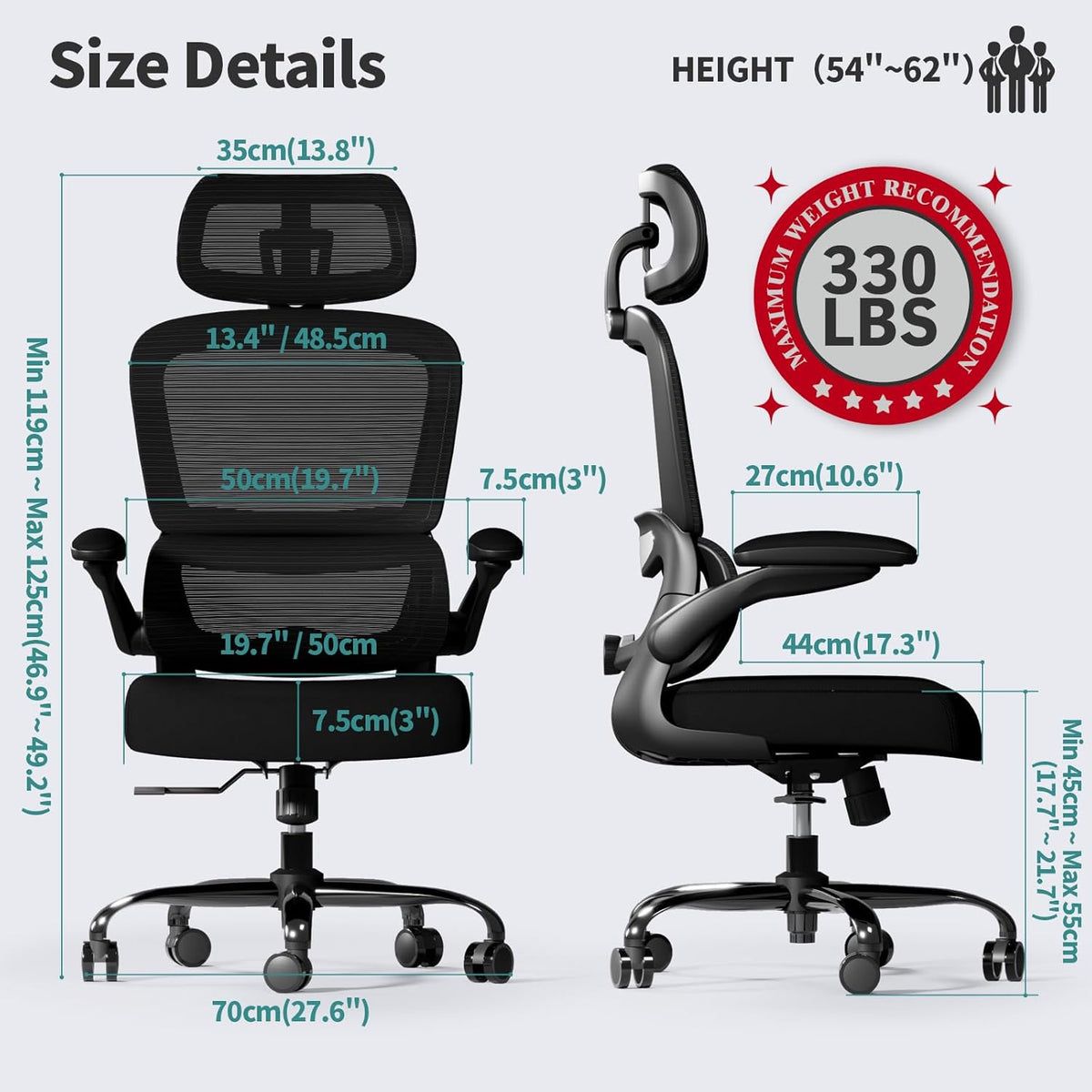 tralt office chair ergonomic desk chair with lumbar shown in use