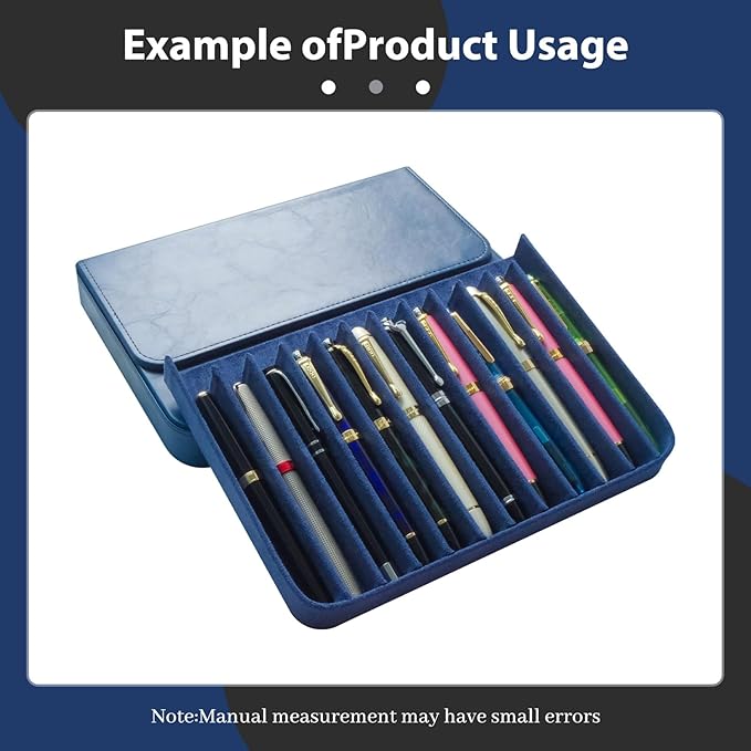 MIVLXLX PU Leather 12 Fountain Pen/Pencil Tray Case Organizer, Fashion Design - Image 4