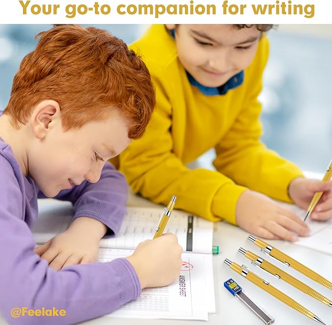 feelake 8 PCS Metal Mechanical Pencil, Durable 0.9mm Drafting Pencil, Comes - Image 5