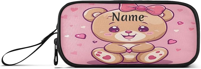 BOENLE Custom Cute Bear Pencil Case Box Boys Girls Personalized Name Large - Image 8