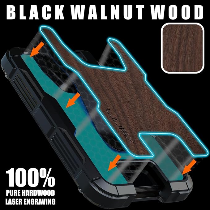 LIUGX Walnut Wood Card Holder/Badge Holder/Portable Wallet - Image 2