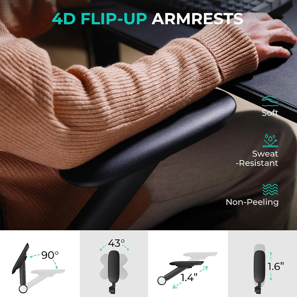 capot ergonomic mesh office chair, adjustable lumbar high, package contents