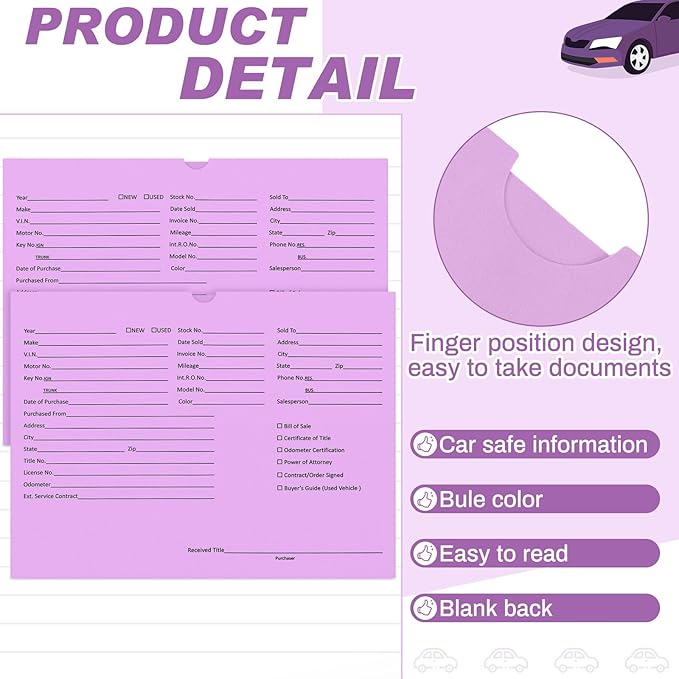 120 Pcs 9 x 12 In Vehicle Dealer Jackets - Image 3