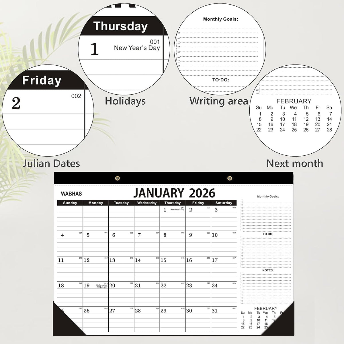 Desk Calendar 2026-January 2026 to June 2027,3 PACK-2026 Desk calendar,18 Mon...