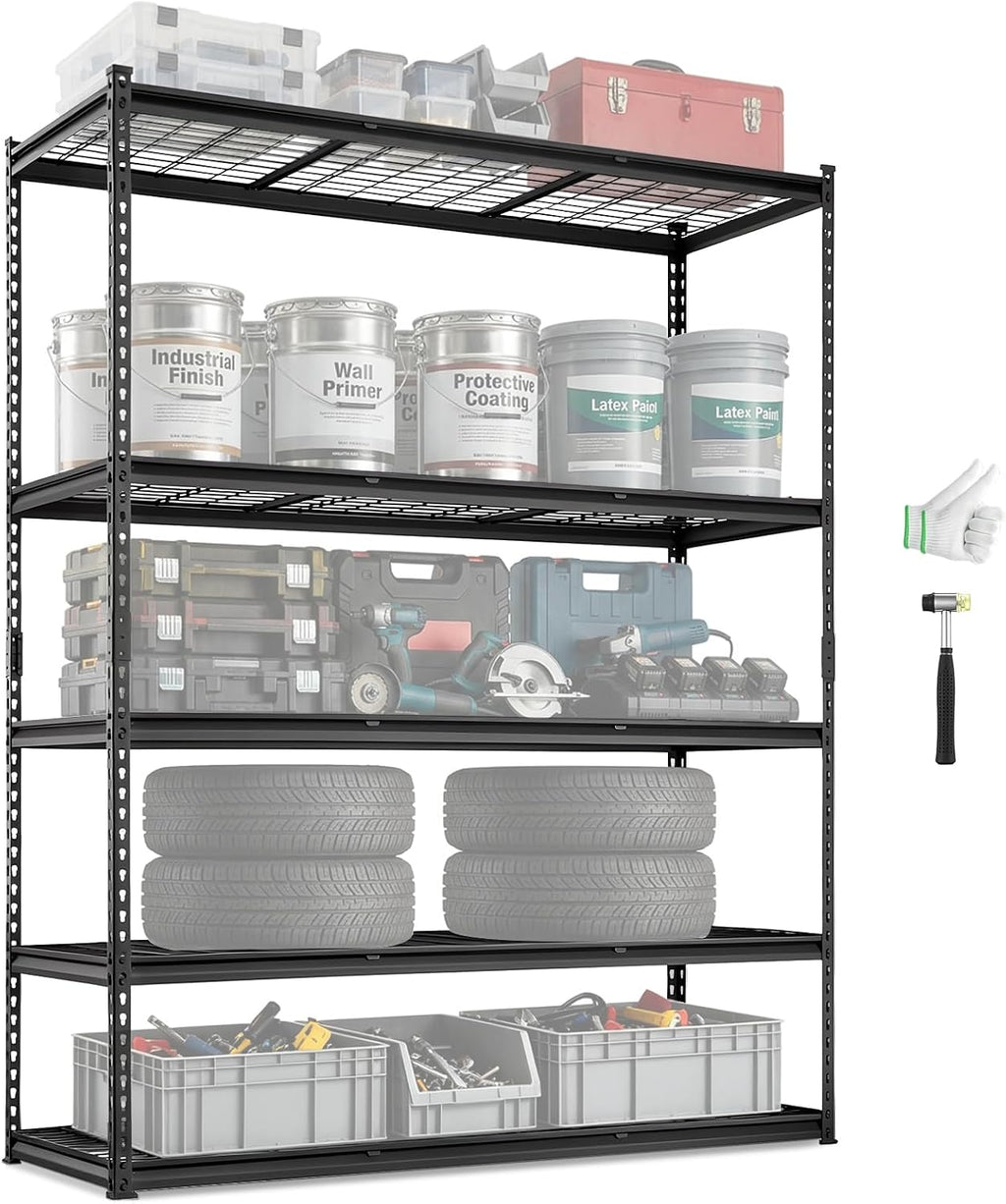 vevor storage shelving unit 5-tier adjustable 2000 lbs shown in use