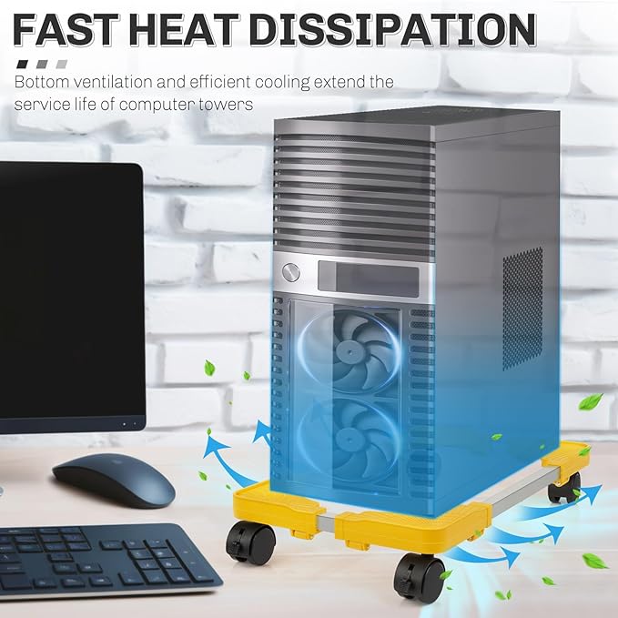 Liitrton Mobile CPU Stand, Adjustable Computer Tower Stand - Image 4
