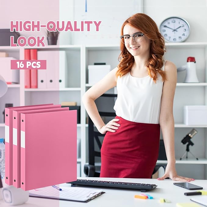 Henoyso 16 Pcs 3 Ring Binder 0.5 Inch Round Fits Letter Size 8.5'' x 11'' Paper - Image 5