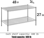 Regal Altair 24" Deep x 48" Wide x 27" Height Wire Shelving Kit | 2-Tier | NSF - Image 3