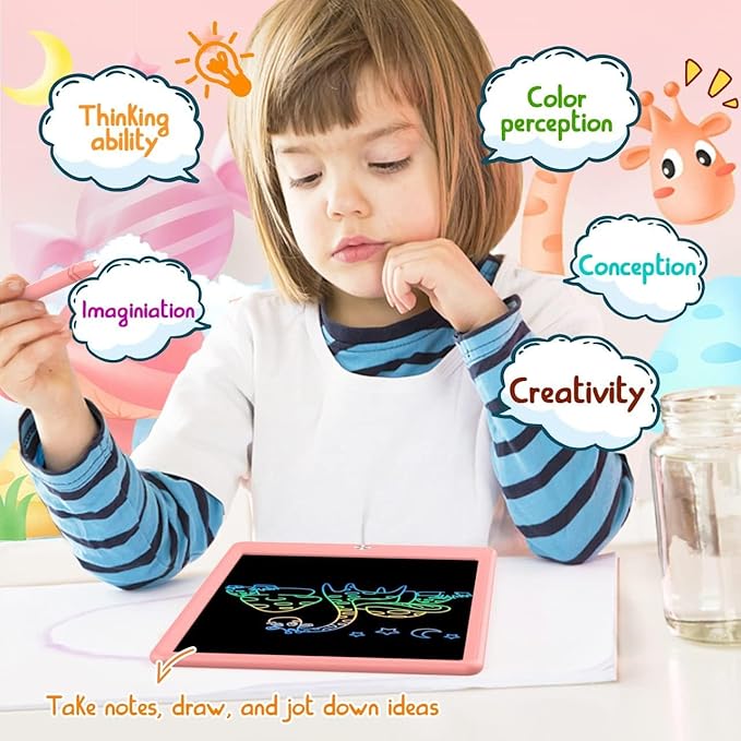 BUKEBU LCD Writing Tablet Doodle Board, 10.5 inch Colorful Drawing Pad - Image 4
