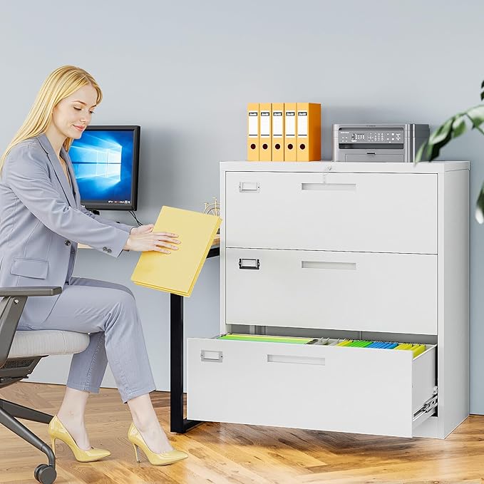 AFAIF 3 Drawer File Cabinets for Home Office, Metal Filing Cabinet - Image 2