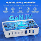 USB C Charger 300W USB C Charger Block 8-Ports GaN IV Fast Charging Station - Image 4