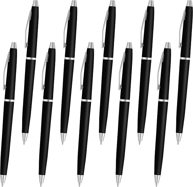 DISCOUNT PROMOS Langham Ballpoint Pens Set of 10, Bulk Pack by DISCOUNTPROMOS