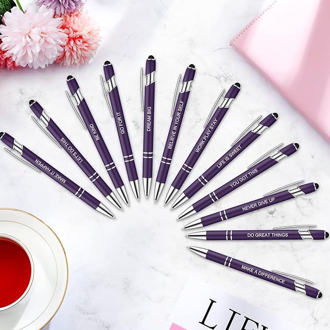 Zonon 12 Pcs Inspirational Pens Bulk Funny Ballpoint Pen - Image 4