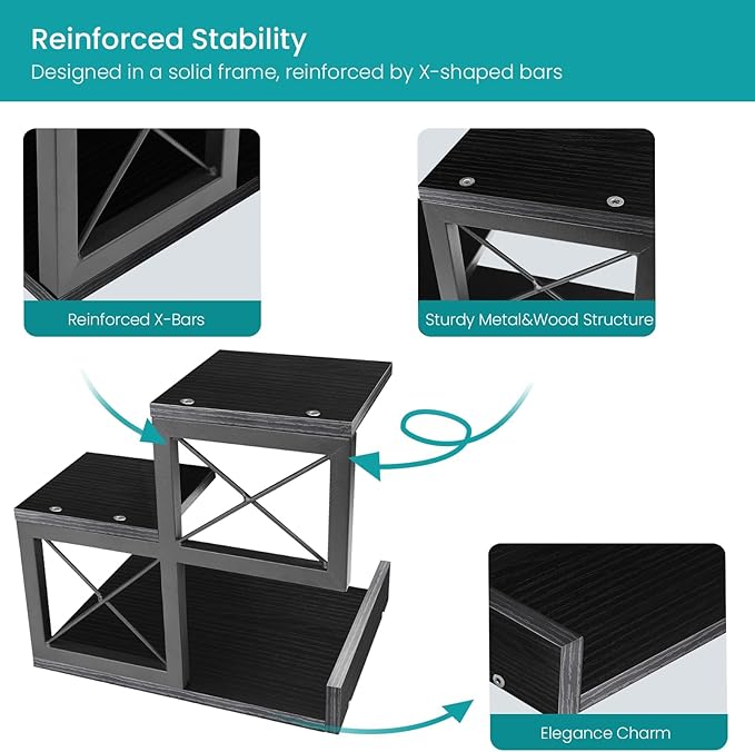 ELITEROO Wood Desktop Shelf, 3 Tier Desk Shelves Small Bookshelf Organizer - Image 5