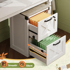 devaise 2-drawer file cabinet with lock, wood office, side view