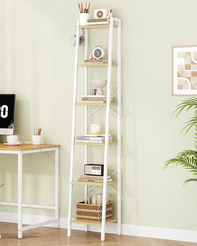 Hzuaneri Ladder Shelf, Bookshelf Bookcase, Freestanding Corner Storage Shelve - Image 3