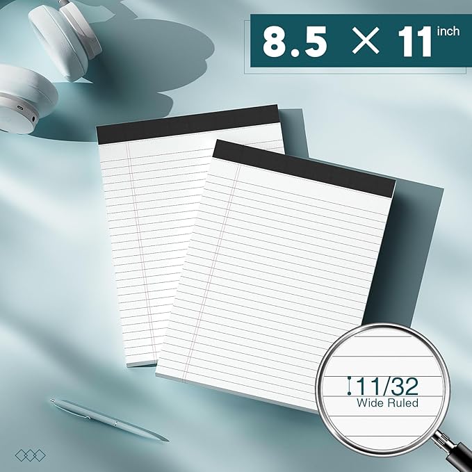 AILZFEI 3 Pack Legal Pads 8.5 x 11 inch Notepad, 30 Sheets per Note Pads Wide - Image 3