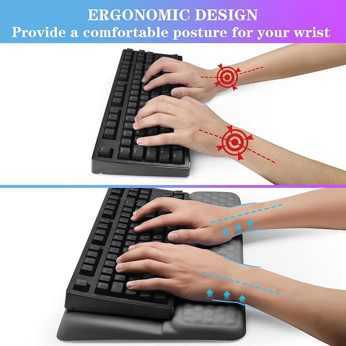 Computer Keyboard Stand with Wrist Rest, Ergonomic Tilted Keyboard Holder - Image 3
