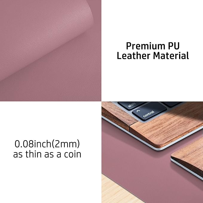 Aothia Leather Desk Pad Protector, Mouse Pad, Office Desk Mat, Non-Slip PU - Image 8