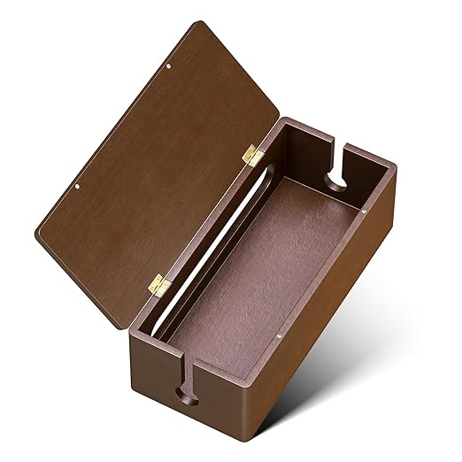 YECAYE Wooden Cable Management Box, Power Strip Cord Organizer Box, Cord Hider by Yecaye