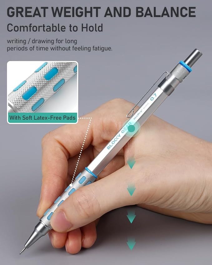 Nicpro Blocky Gear Metal Mechanical Pencil Set - Image 3