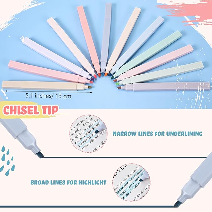 Marspark 120 Pcs Highlighters Bulk Chisel Tip Aesthetic 12 Assorted Colors No - Image 5