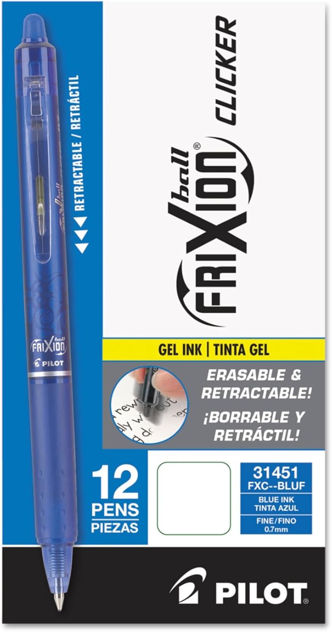 Pilot, FriXion Clicker Erasable Gel Pens, Fine Point 0.7 mm - Image 2