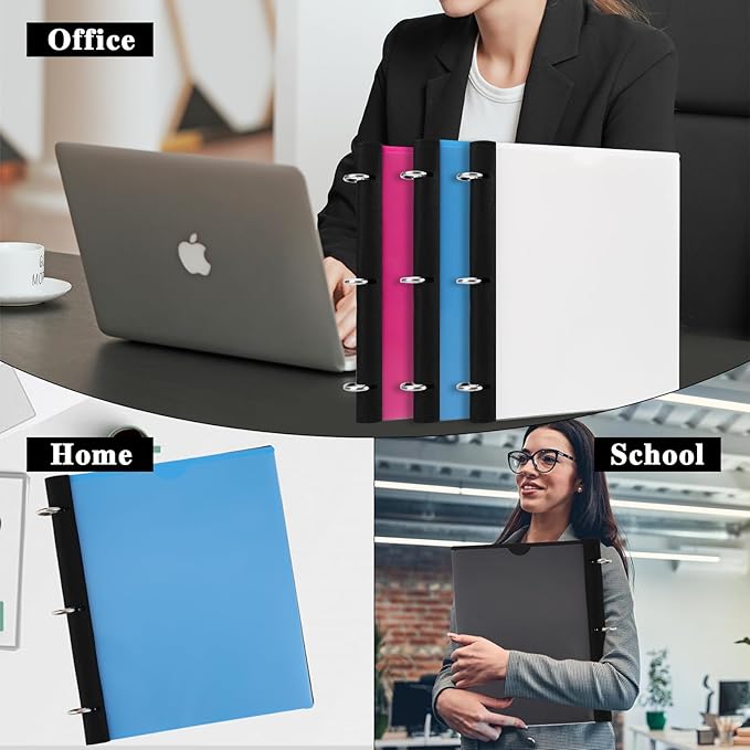 360° Pivotable 3 Ring Binder, Upgraded Foldable Binders 1 inch 2 Pack, Thin - Image 6