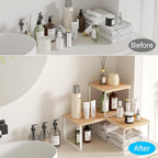 Golener Countertop Organizer Corner Shelf, 2 Tier Adjustable Stackable Corner - Image 5