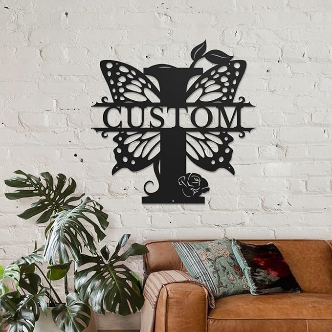 Personalized Custom Letter Name metal Signs, Custom Black Letter Monogram Wall - Image 3