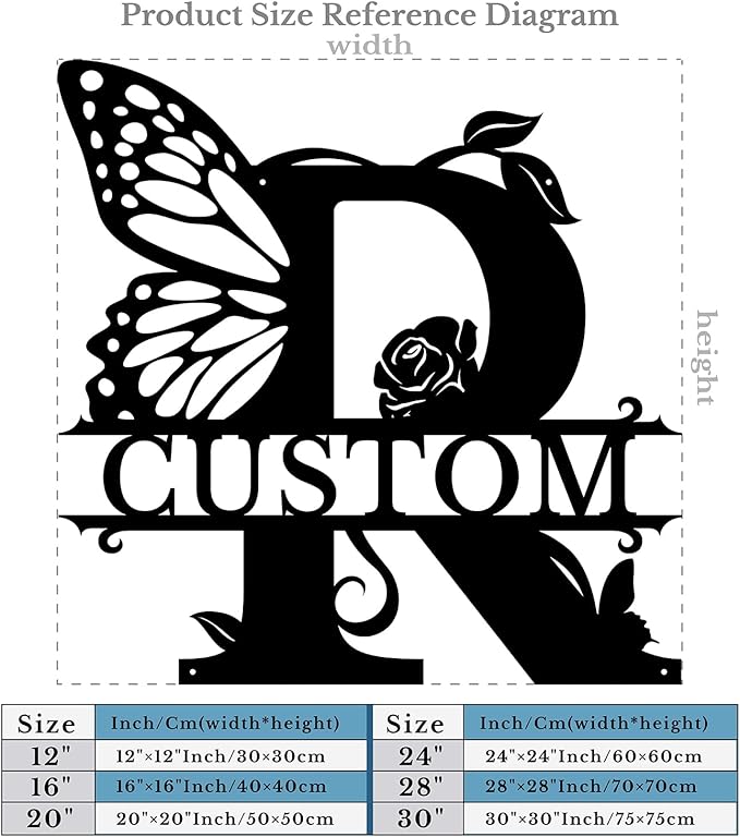 Personalized Custom Letter Name metal Signs, Custom Black Letter Monogram Wall - Image 5