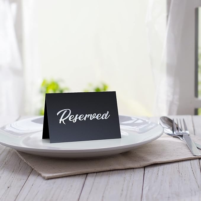 10 Pack Black Reserved Table Signs - Image 3