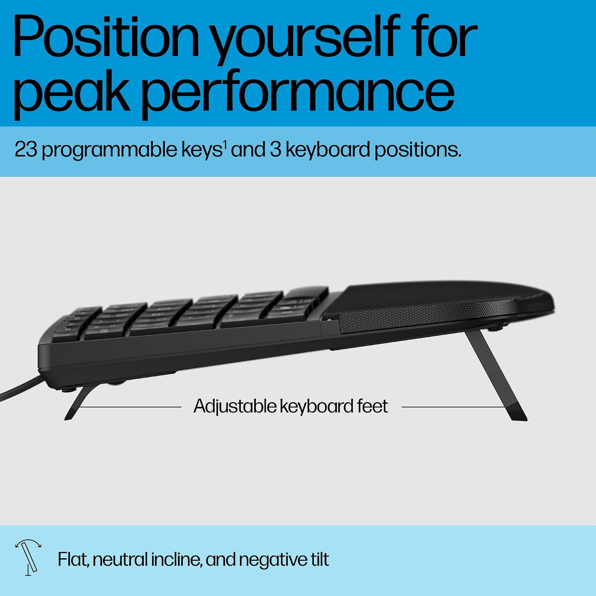 HP 480 Comfort Wired Keyboard - Plug & Play Keyboard, Connect to PC or La...