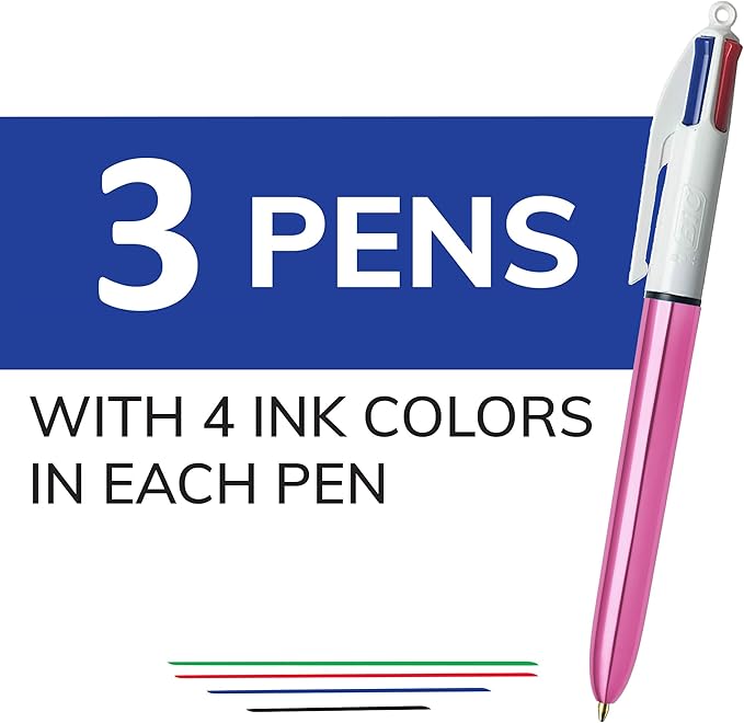 BIC 4 Color Shine Retractable Ballpoint Pen - Image 2