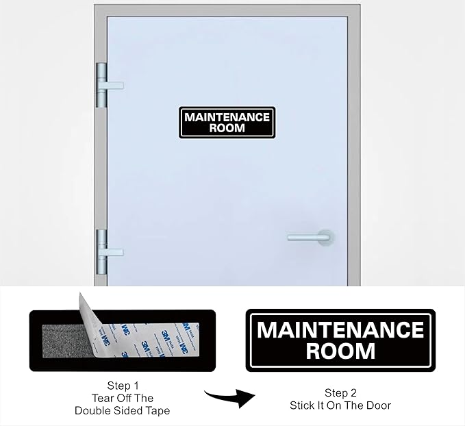 Maintenance Room Sign, Premium Durable Acrylic Material, Super Strong Adhesive - Image 3