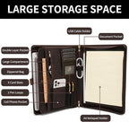 Geslun Genuine Leather Portfolio, Legal Size 8.5 x 14 Pad Holder, Business - Image 5