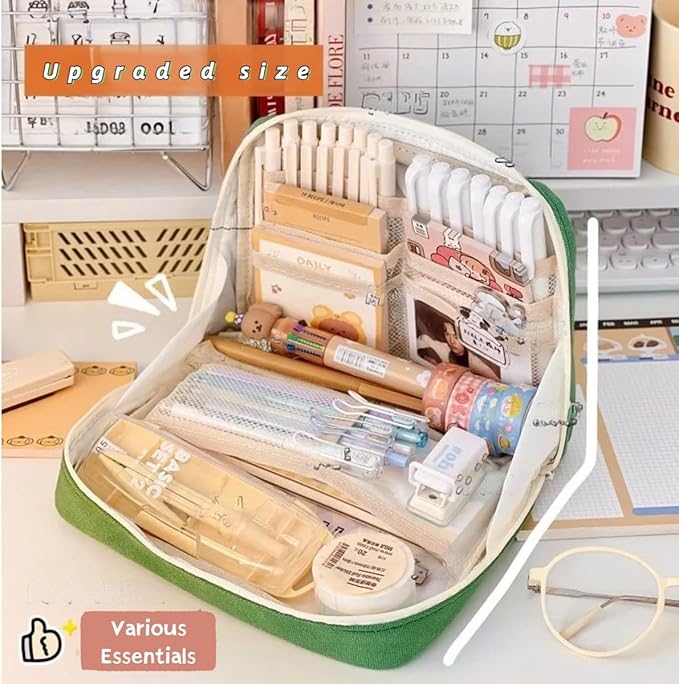 Fcteap Pencil Case Pouch Box Cute Kawaii Large Capacity Aesthetic Zipper Pen - Image 5