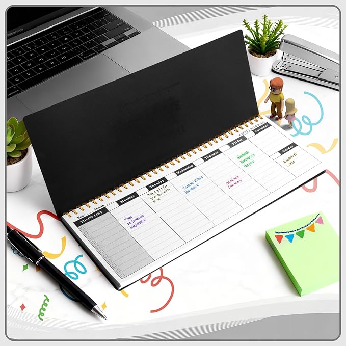MOSA BEAR Undated Weekly Planner, 60-Week Horizontal Layout Desk Planner Daily - Image 3