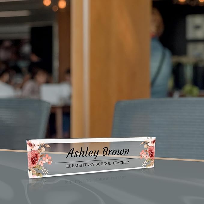 Signs ByLITA Floral Pattern Customized Nameplate | Rustic Rose Personalized - Image 4
