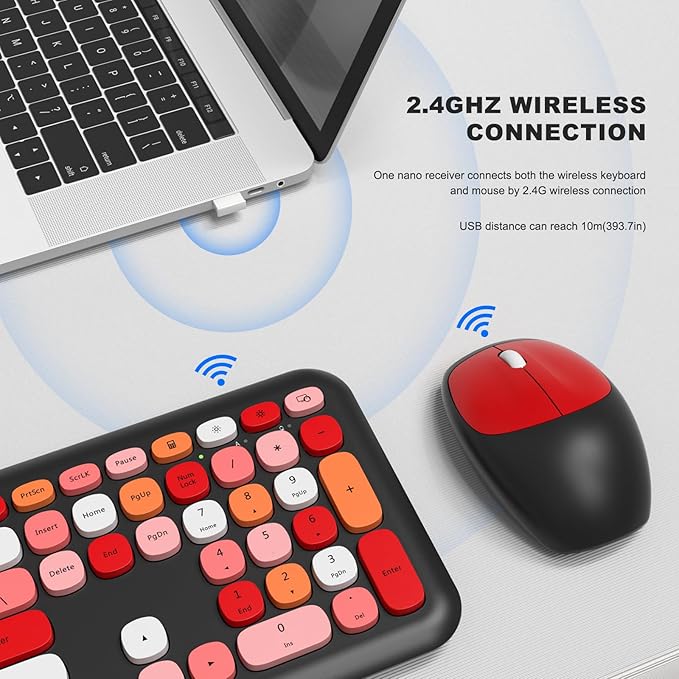 MOFII Wireless Keyboard and Mouse Combo Silent, Slim Compact 2.4G USB Full Size - Image 2