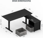 FLEXISPOT 63'' L Shaped Reversible Standing Desk - Image 2