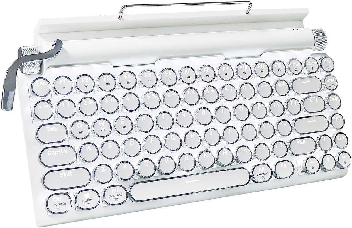 Adventurers Retro Typewriter Keyboard, 75% Layout 83 Keys Wireless Keyboard